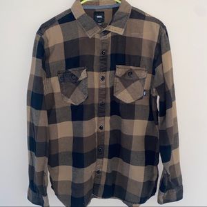 Vans Brown Black Flannel Size Large